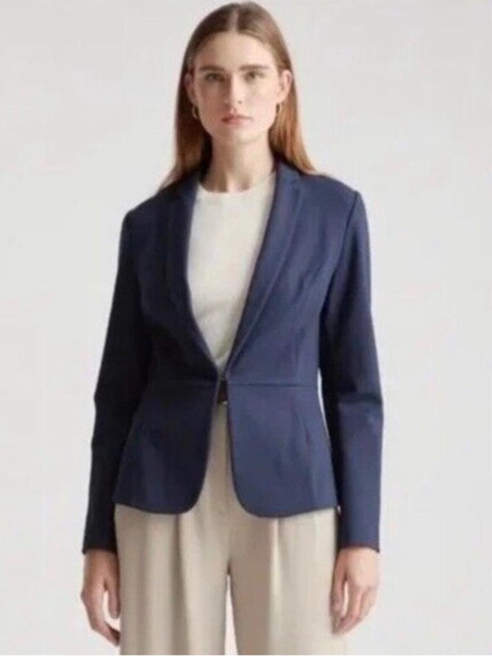 Quince Ultra Stretch Navy Ponte Blazer XL